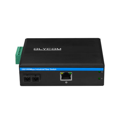 60 KM Industrieller PoE-Medienkonverter Gigabit Ethernet SC Faser Duplex Unmanaged Mini Größe