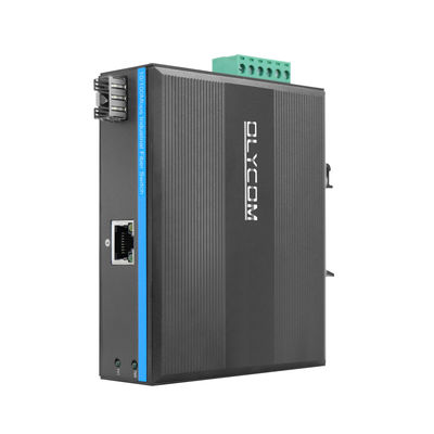 Industrieller PoE-Medienwandler 15,4 Watt 30 Watt nicht verwaltetes Fast Ethernet DIN Rail CE
