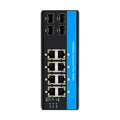 Wasserdicht 8-Port-Netzwerk-Schalter Gigabit-Rugged-Ethernet-Schalter mit 4 Glasfaser-Ports