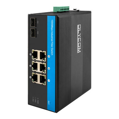 Verhärteter Netzwerk-Switch 8 Port Gigabit Ethernet 2 SFP Faser unmanaged DIN35 montiert