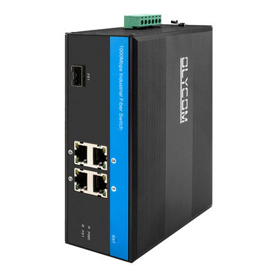 4-Port Industrial Fiber Switch Gigabit Ethernet Unmanaged IP40 Outdoor-Einsatz CE