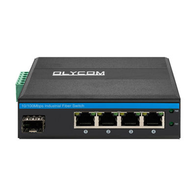 Industrieller POE-Schalter mit 1 SFP-Anschluss und 4 RJ45-Anschlüssen für die DIN-Schieneninstallation