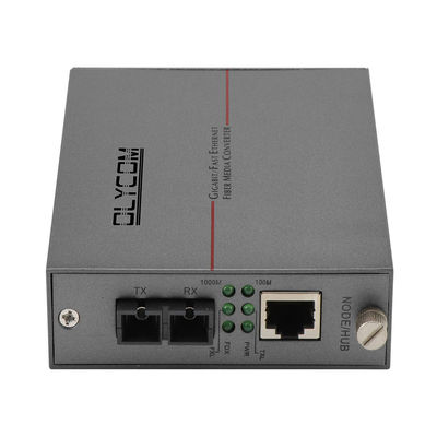 Einzelmodus-Fasermedienkonverter Gigabit-Ethernet DC5V 2U Chassis montiert Unmanaged