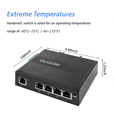 Ethernet-Schalter-Naben-Unterstützungs-POE des Gigabit-5 industrielles Portan/Af