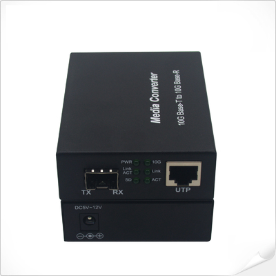 1000M 2.5G 5G 10G RJ45 SFP+ Medienwandler 12VDC Autosensgeschwindigkeit nicht verwaltet