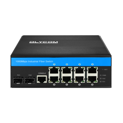8 Port PoE Managed Switch L2 Glasfaserverwaltbares Gigabit Rugged Network DIN Rail