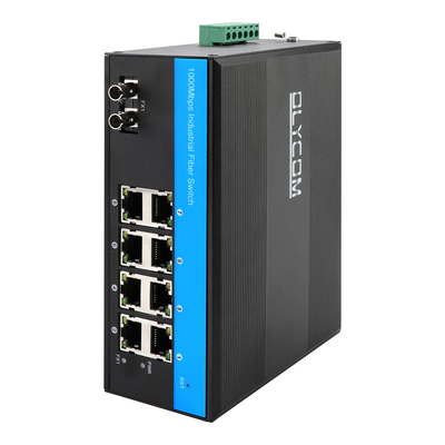 Kompakter und einfach zu installierender 8-Port-Industriefaserschalter mit DIN-Schienenanbau