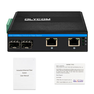 Nicht verwalteter 4-Port-Gigabit-Ethernet-Schalter Verhärteter Gehäuse SFP-Schlitze IP40 DC24V