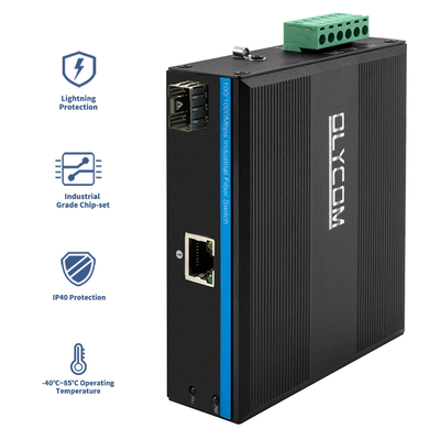 Industrie-Ethernet-Medienwandler Gigabit-Din-Rail-Doppelstrom-Eingang nicht verwaltet